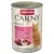 Animonda Carny Adult marha, pulyka + garnéla. 100% friss összetevők, gabonamentes, Made in Germany. Konzerv húskép és német zászló.