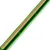 Zöld műanyag nyél finom aranyszínű fém pengével, alkalmas precíz vágáshoz vagy igazításhoz.