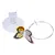Jouet pour chat avec ventouse blanche, tige métallique et papillon décoratif jaune, rose et noir fixé à la tige. Jouet pour chat avec ventouse blanche, tige métallique et papillon décoratif jaune, rose et noir fixé à la tige.