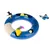 Blue play ring with yellow balls, colourful plush toy, butterfly on wire and sisal area. Interactive cat toy for activity and fun.