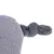 Close-up of a grey, soft fabric toy with knotted structure.