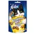 Purina felix Knabber Mix Dreikäsehoch cat treats, visible text in German, packaging shows cartoon black and white cat with treats, icons for Proteine, Vitamine, Omega 6
