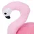 Spielzeug in Form eines rosa Flamingos mit strukturiertem Stoff und schwarzem Schnabel.
