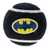 Sort tennisbold med Batman-logo i gul og blå, to hvide striber.