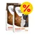 Två säckar hundfoder med texten 'MEDIUM ADULT 12 kg', synlig hundbild och stor gul procent-symbol för rabatt. Text: 'Dogs aged 12 months and over'.