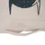 Borsa beige in tessuto con motivo di gatto nero e manico resistente.