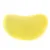 Juguete amarillo y esponjoso con diseño en forma de media luna.