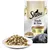 Sachet Sheba Fresh & Fine in Sauce, au poulet, petits pois, dinde et carottes. Assiette de nourriture humide visible devant l’emballage. Texte bilingue français/allemand.