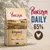 Purizon Daily Original Пиле с риба, 65% животински съставки, 35% растителни и други, 0% зърнени култури, 6,5 кг. Видими са символ на пиле и силует на котка.