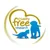 cruelty free research (αγγλικά), σιλουέτες γάτας και σκύλου με χρυσή καρδιά στο φόντο. Σήμα για έρευνα χωρίς δοκιμές σε ζώα.
