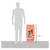 Product size comparison showing a pet food bag next to a human silhouette, with the bag height labelled as 771 mm.