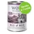 Wolf of Wilderness Wild Hills, 100% grain-free, canard avec fruits des bois, racines et herbes sauvages, 400 g. Vendu à l’unité.