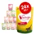 Feringa паучове за котки, различни видове. Жълта опаковка с надпис 'Geflügel', 24×85 г. Видим текст: 'mit Möhrchen & Löwenzahn'.