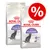 Royal Canin Regular Sterilised 37 macskaeledel, két csomag piros százalékjellel akcióhoz.