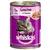 Conservă Whiskas pentru pisici adulte 1+ ani, cu somon în aspic, 400 g. Text vizibil: „mit Lachs in Gelee”, „100% komplett & ausgewogen”. Ambalaj mov cu imagine de pisică gri.
