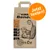 Sac de litière Corn Cat 4,4 kg, texte en allemand « Jetzt testen! », mentions visibles : natural, GMO free, clumping, absorbs unpleasant odors, FutterTester.de gut, illustration chat et épi de maïs.