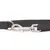 Schwarze Hundeleine aus Nylon mit silbernem Metallkarabiner und D-Ring.