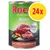 Konzerva Rocco Menu 400 g, Beef, lamb, vegetables & rice, obohaceno o sacharidy, balení 24x. Na etiketě hovězí, jehněčí maso, zelenina a rýže.