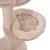 Cat tree with beige, padded lying cushion on a wooden platform and sisal-wrapped post.
