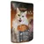 Leonardo Cat Food Ente + Käse, anatra e formaggio, con olio di salmone, senza cereali né zucchero aggiunto, 85 g. Immagine di un gatto sul fronte della confezione.