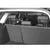 Rear view of a car with headrests and mounted brackets for a safety grille. Suitable for separating boot and passenger compartment.