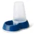 Automatic water dispenser with a transparent container and blue base, designed to provide a continuous supply of water for pets.