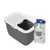 Savic caja de arena para gatos con tapa blanca y recipiente gris, incluye paquete 'Bag It Up' con 6 bolsas de plástico reciclado. Medidas: 58,5 x 39 x 39,5 cm.