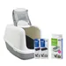 Savic Katzentoilette Nestor Jumbo - Toilette hellgrau / weiss + 2 extra Filter + 6 Bag it up