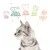 Pure food, perfect protein and fat balance, care for all animals, for a better planet, happy and healthy cats. Text with icons above a cat image.