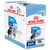 Royal Canin Puppy Maxi, vuxenvikt 26–44 kg, förpackning med 10 x 140 g portionspåsar. Bild på valp och våtfoder synlig på kartongen.