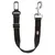 Black safety belt for pets with adjustable nylon strap, metal clip and Trixie logo.