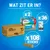 Purina Dentalife Daily Oral Care hondensticks: 2 dozen, 36 zakjes en totaal 108 sticks zichtbaar. Tekst: 'Wat zit er in?' op blauwe achtergrond.