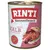 RINTI Kennerfleisch s telecím, bez obilovin. RINTI od roku 1983 Original. Zobrazení kousků masa a ingrediencí.