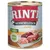 Rinti Kennerfleisch mit Huhn Senior, Fettreduziert, Getreidefrei, Ballaststoffe. Prikaz komada mesa i iznutrica na limenci.