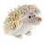 Plüsch-Igel-Spielzeug mit weicher Oberfläche und strukturierter Rückseite aus cremefarbenen Fäden. Geeignet für Haustiere zum Spielen oder Kuscheln.