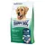 Hundfoderpåse med texten HAPPY DOG, MAXI ADULT 26 kg, fit & vital, Give me five for a healthy life. Synliga ingredienser: fisk, ägg, kött. Text på tyska och engelska om näring.