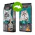 Deux sacs de croquettes pour chat Leonardo Adult Fish, illustrations de chats à poils longs, mentions visibles : 85 % protéines animales, saumon frais, sac de 1,5 kg, texte en allemand.