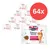 Confezione multipla da 64 buste di Butcher's Delicious Dinners per gatti, visibile scritta 'Chicken & Liver', 'Chicken & Beef', 4x100g su ogni confezione.