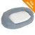 Cama ovalada para mascotas en tela gris con interior blanco tipo borreguillo. Esquina superior derecha con texto: Top ventas.