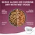Instructional image showing dry and wet food in a bowl, with benefits: high energy supply, dental care, better hydration, balanced nutrition. Text: serve alone or combine dry with wet food.