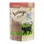 Feringa Classic Meat, Beef & Poultry with potato & catnip, Adult, 85 g. Sachet illustré d’un chat noir et silhouettes de bœuf et volaille. Texte en anglais sur l’emballage.