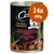 Cesar Natural Goodness, confezione da 24x400g. Testo visibile: reich an rind, garniert mit karotten, grünen bohnen und kräutern. Immagine di carne, carote e fagiolini. Cesar Natural Goodness, confezione da 24x400g. Testo visibile: reich an rind, garniert mit karotten, grünen bohnen und kräutern. Immagine di carne, carote e fagiolini.