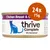 Confezione da 24 lattine thrive Complete 75 g, Chicken Breast & Chicken Liver, 0% Nonsense. Immagine di una lattina con silhouette blu di gatto e testo visibile sull'etichetta. Confezione da 24 lattine thrive Complete 75 g, Chicken Breast & Chicken Liver, 0% Nonsense. Immagine di una lattina con silhouette blu di gatto e testo visibile sull'etichetta.