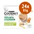 Purina Gourmet nature's creations Dampfgegarte Pastete, confezione da 24x85g, immagine di paté con carote e scritta '12x' su scatola. Testo tedesco visibile sull'imballaggio. Purina Gourmet nature's creations Dampfgegarte Pastete, confezione da 24x85g, immagine di paté con carote e scritta '12x' su scatola. Testo tedesco visibile sull'imballaggio.