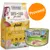 MAC's Super Food for Cats Adult, confezione e lattina visibili con testo 'ENTE, PUTE & HUHN' e bollino arancione 'Provami!'. 70% carne, senza soia né coloranti. Per gatti adulti.