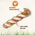 Illustration showing a chew stick made of delicious chicken breast wrapped around long lasting beef hide, with text highlighting these features.