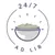 Icono de un cuenco de comida con texto visible: 24/7 AD LIB, indicando disponibilidad continua. Texto en inglés.