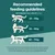 Feeding guide for cats: 2–4 kg 25–55 g/day, 4–6 kg 55–80 g/day, 6–8 kg 80–110 g/day. Includes advice to adjust amounts and provide fresh water.