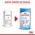 Comparación de envases antiguos y nuevos de Royal Canin Babydog Milk para cachorros, con texto 'Nuevo diseño de envase' en la parte superior.