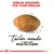 KIBBLES DESIGNED FOR YOUR PERSIAN. tailor-made nutrition. Image of a single kibble with sketch lines around it. All text in English.